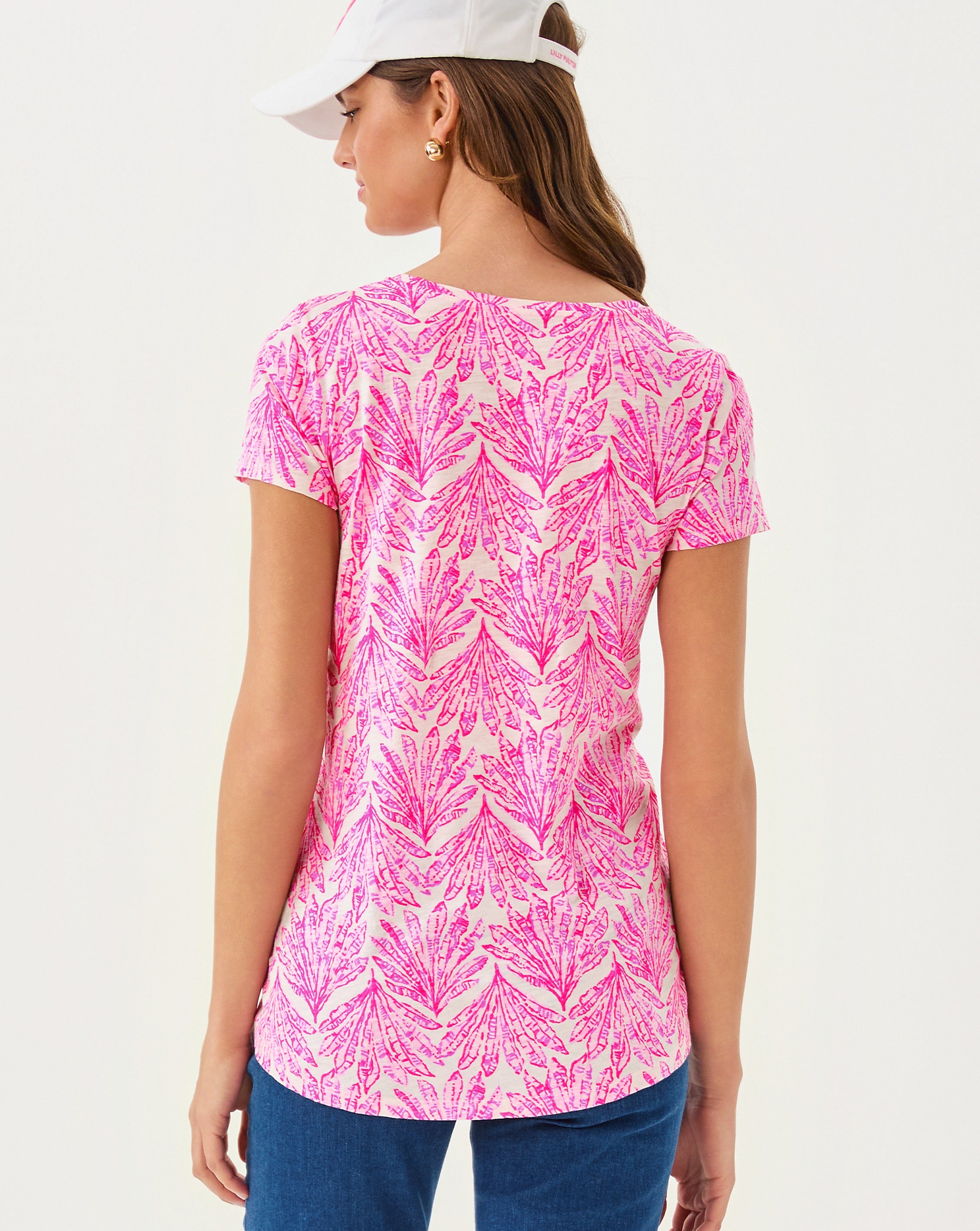 Lilly Pulitzer | Etta Scoop Neck Top - Pink Bliss Shady Babe