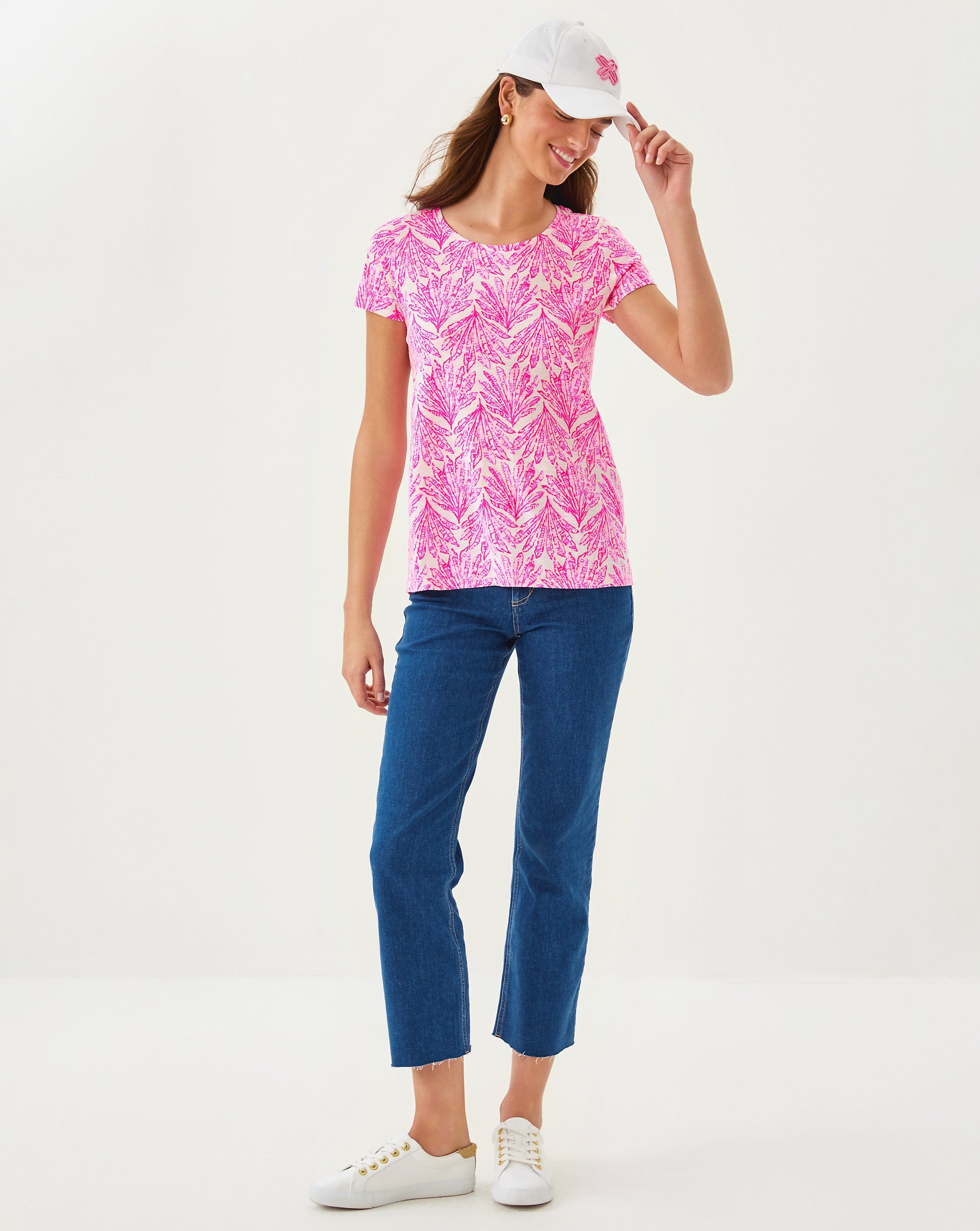 Lilly Pulitzer | Etta Scoop Neck Top - Pink Bliss Shady Babe