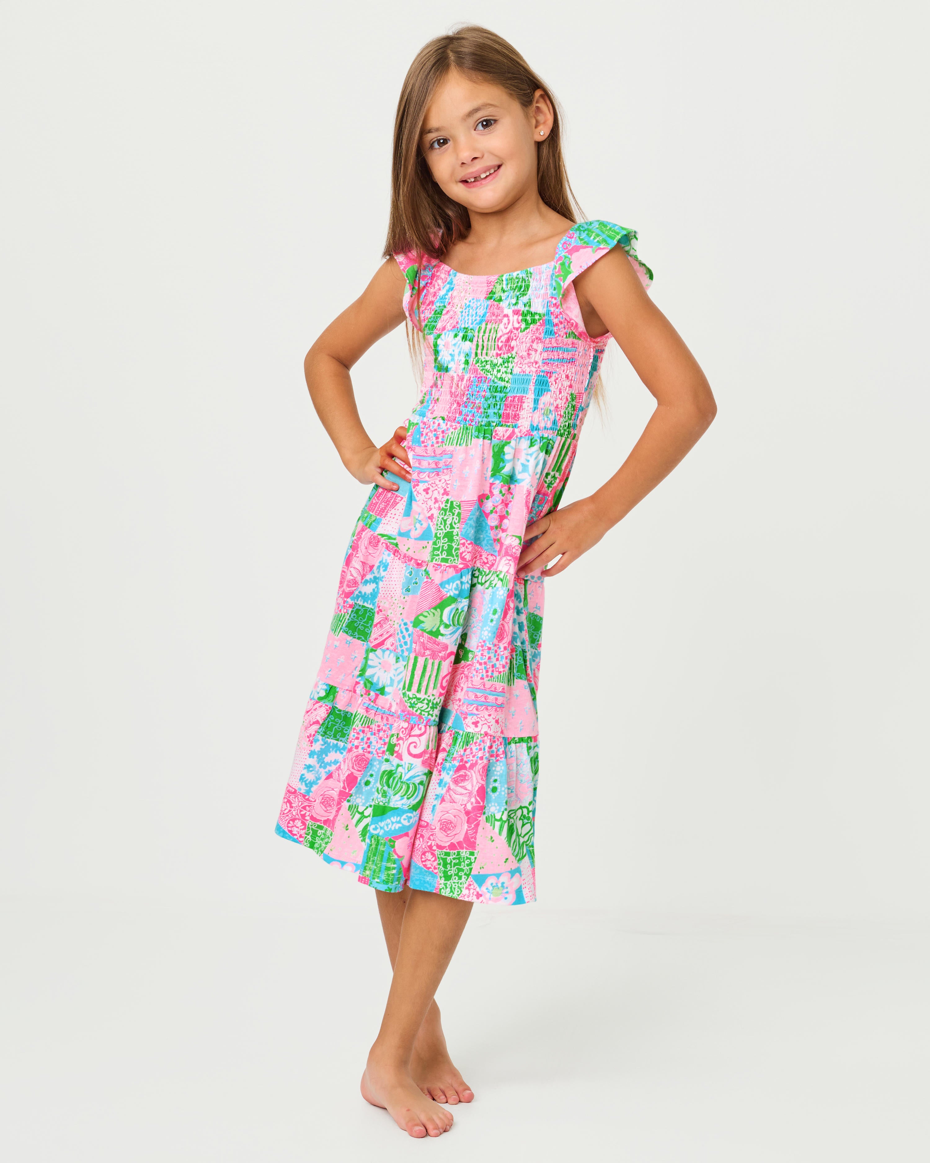 Mini Jilly Midi Dress - Multi Crazy Quilt