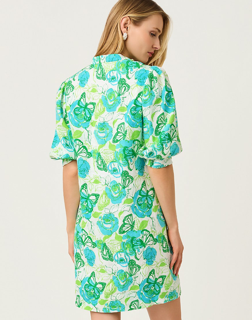 Mialeigh Elbow Sleeve Linen Dress