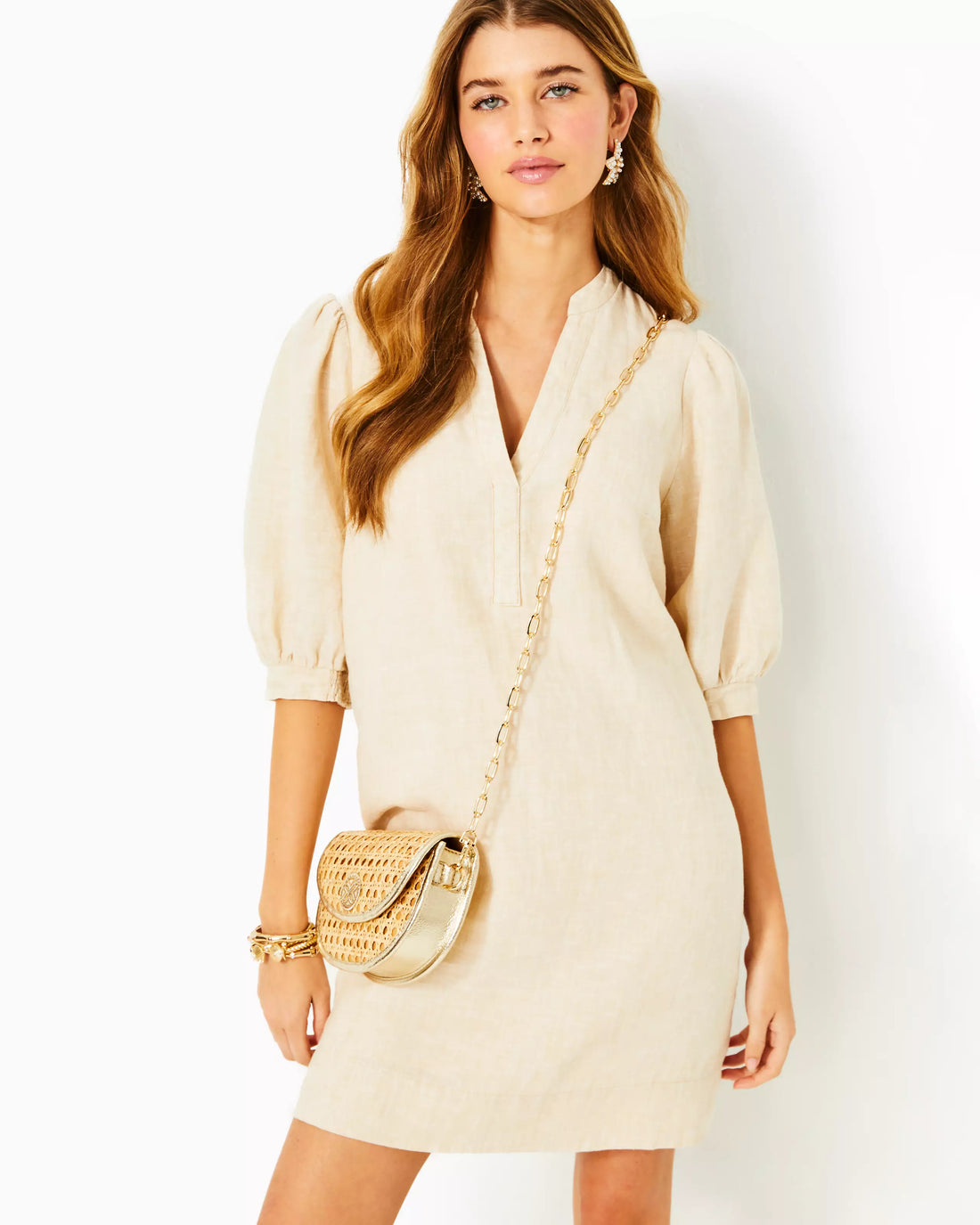 Lilly Pulitzer | Mialeigh Elbow Sleeve Linen Shift Dress