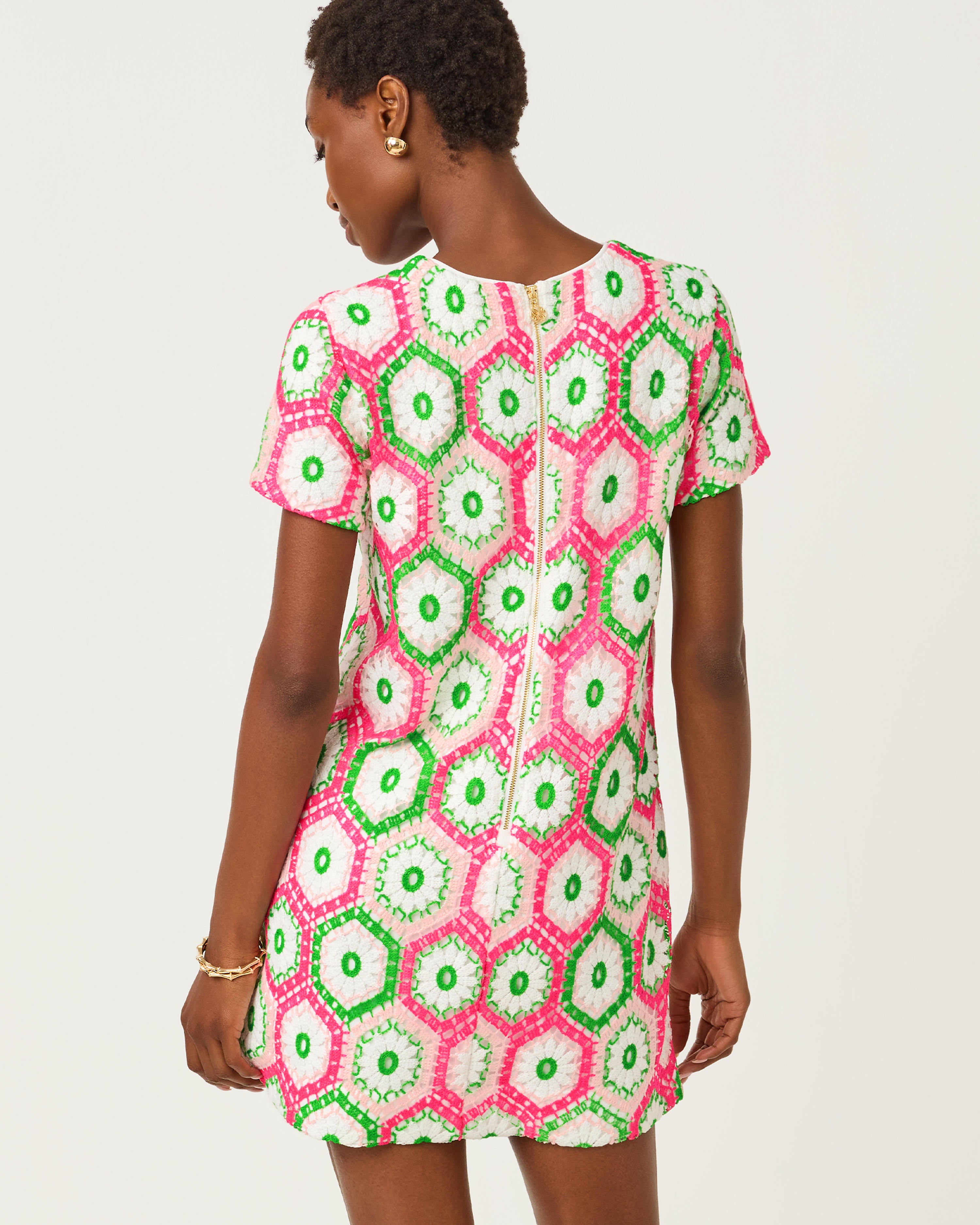Leyla Shift Dress - Cherry Blossom Pink Daisy