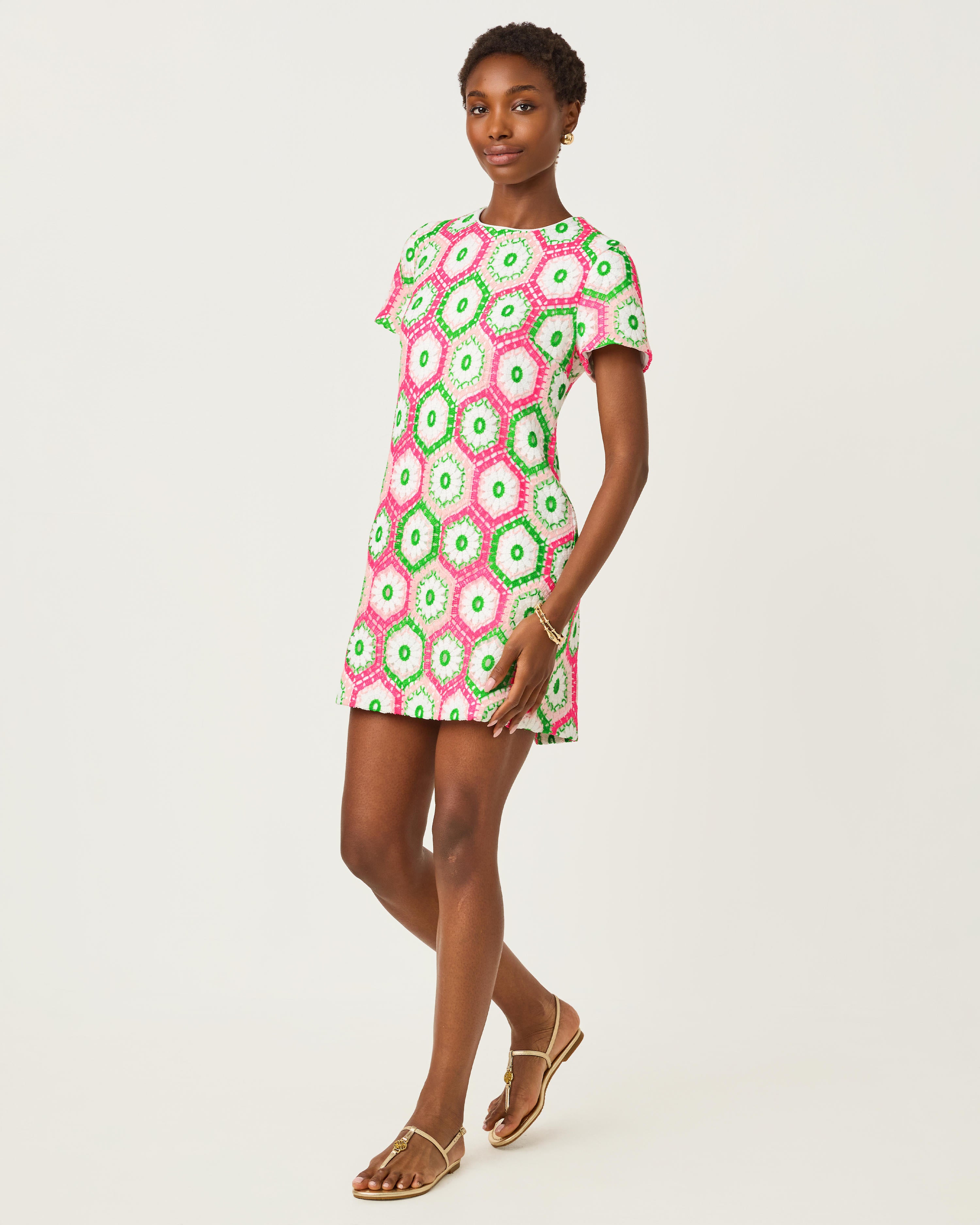 Leyla Shift Dress - Cherry Blossom Pink Daisy
