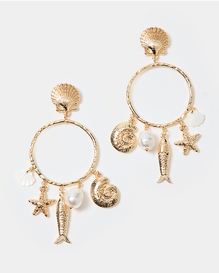 Summer Serenade Charm Hoop Earrings