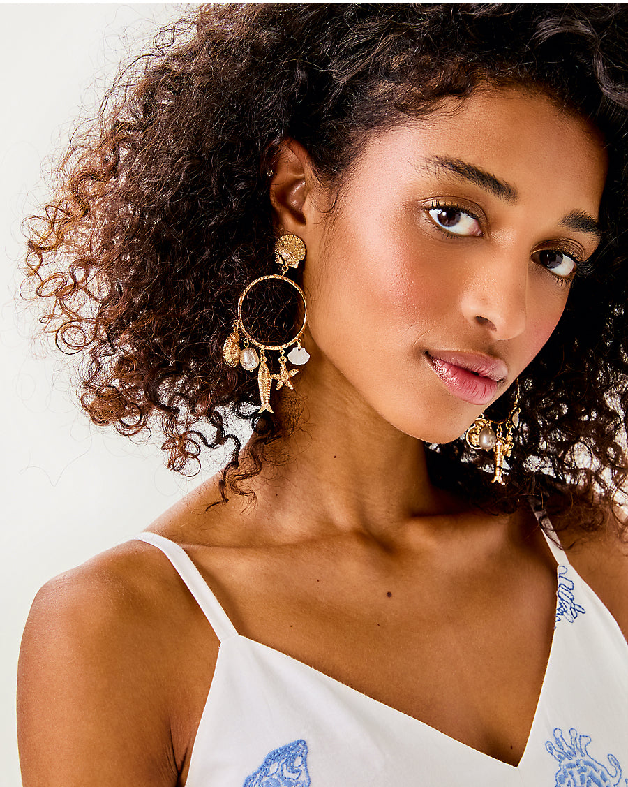 Summer Serenade Charm Hoop Earrings
