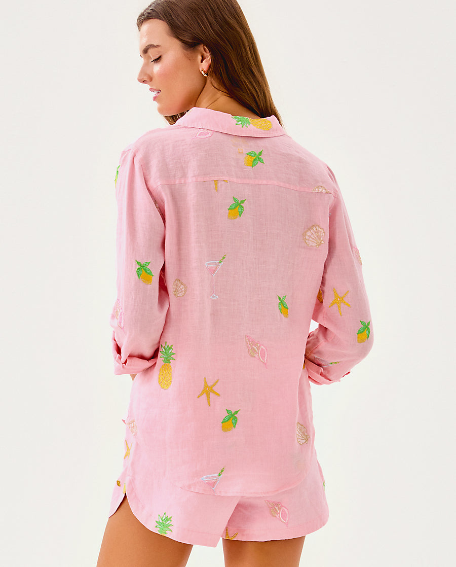 Lilly Pulitzer | Sea View Button Down Top - Conch Shell Pink