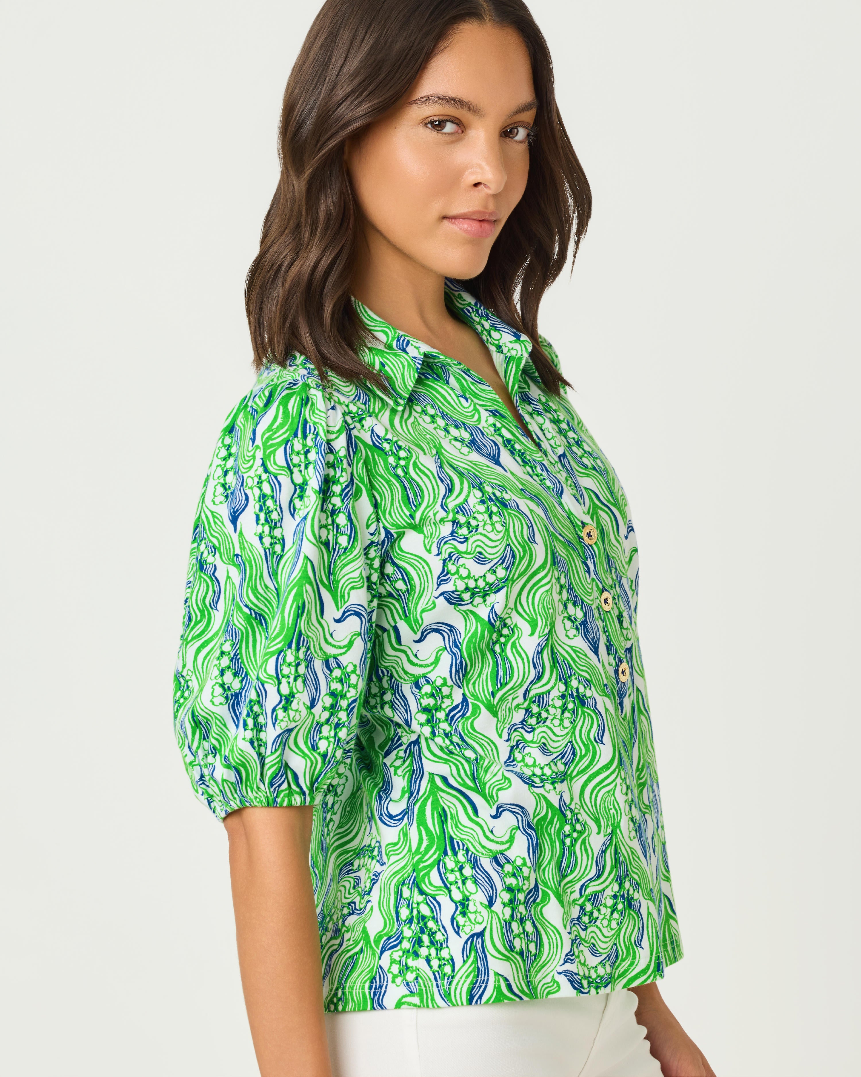 Lilly Pulitzer | Bingley Knit Top - Putting Green Lilly Of The Valley