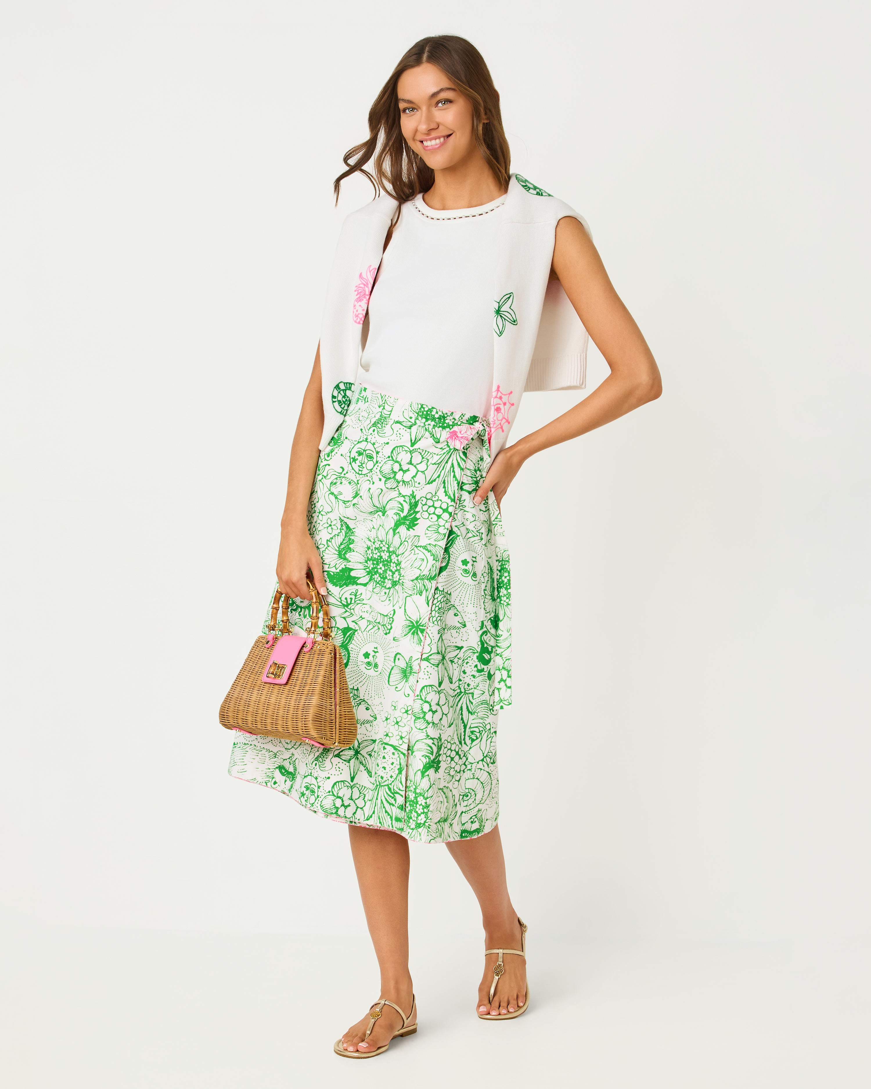 Constance Reversible Midi Wrap Skirt