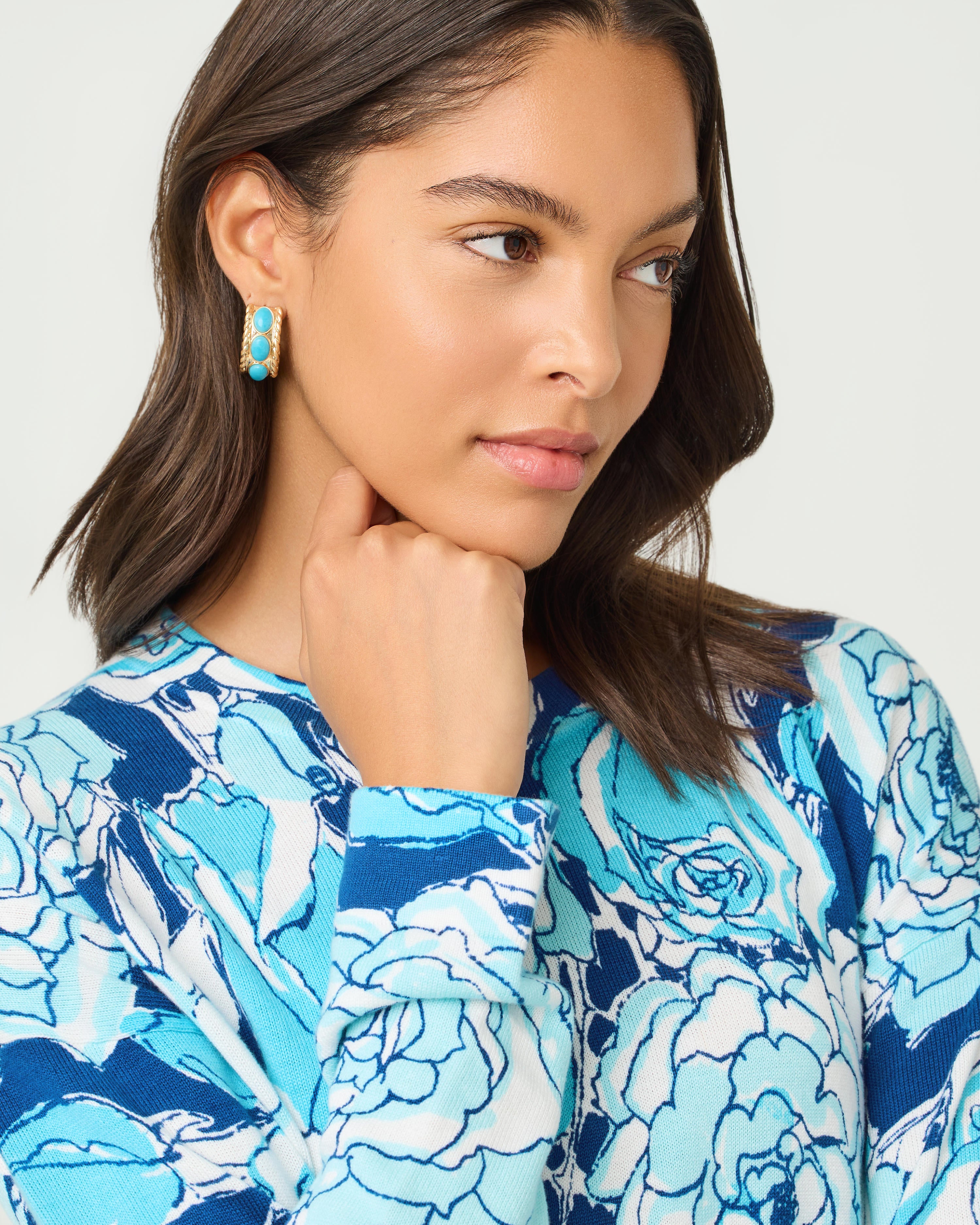 Lilly Pulitzer | Sunshine Grove Hoop Earring - Turquoise Tide