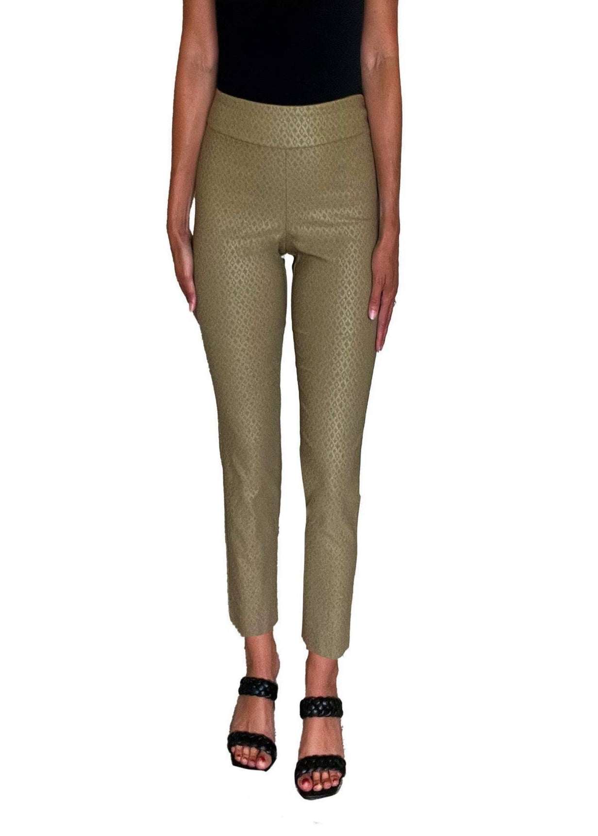 Krazy Larry P507 Pull on Pant - Taupe Foil