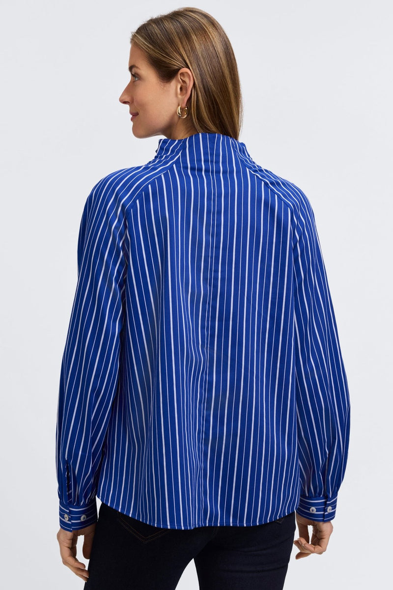 Foxcroft | Daphne Classic Wide Stripe Long Sleeve Popover Shirt