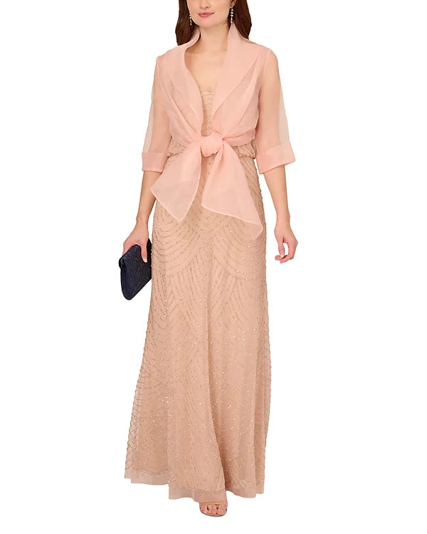 Adriana Papell | Organza Jacket Tie Front