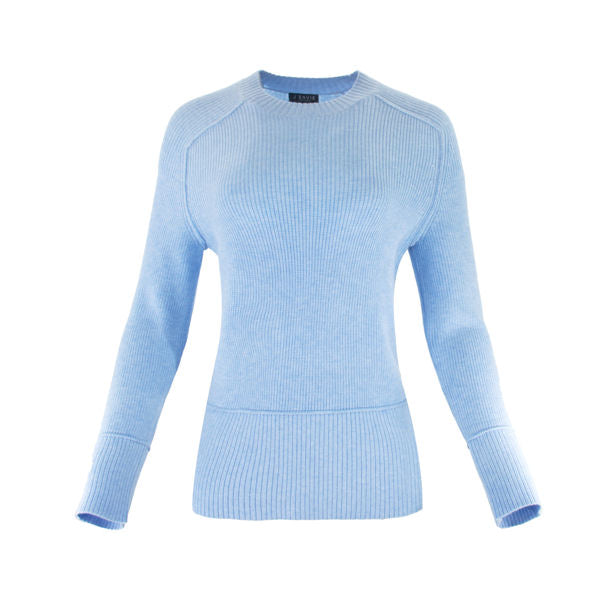 Light blue sweater on a white background