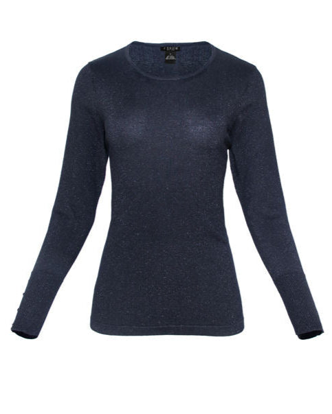 Navy blue long-sleeve shirt on a white background