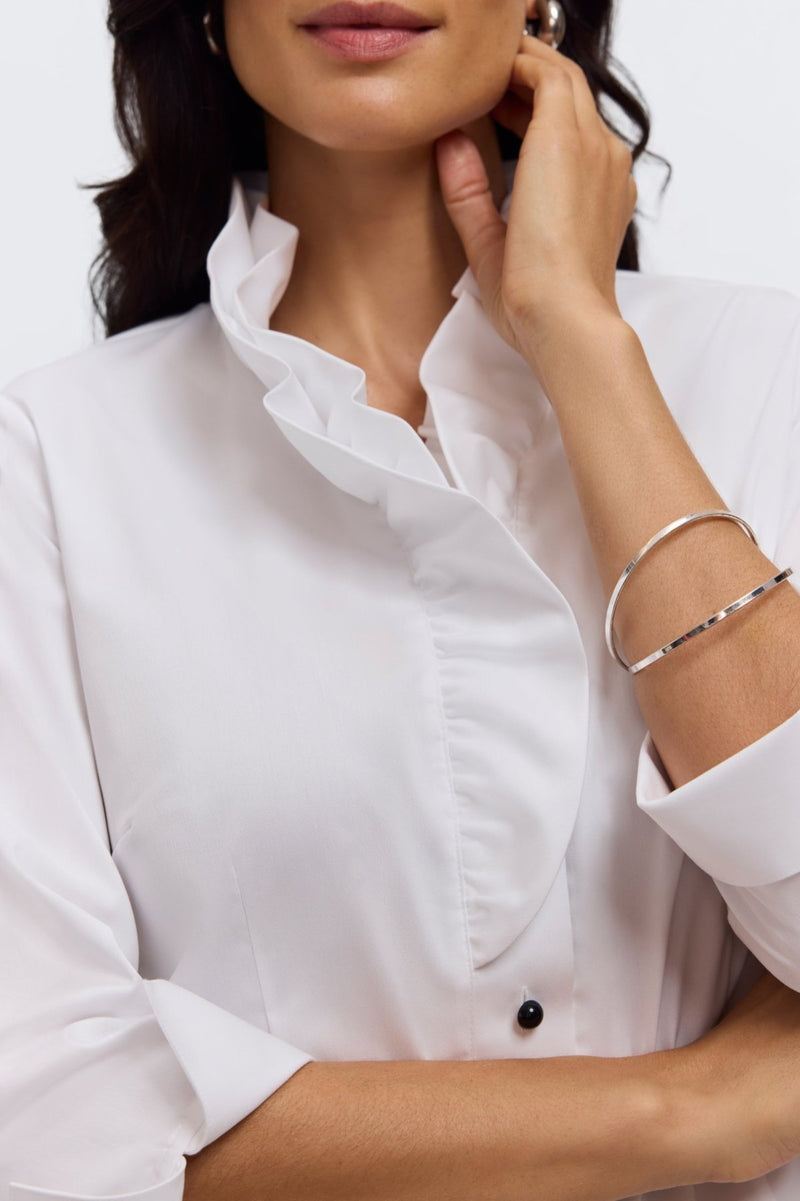 Foxcroft | Edith Stretch Matte Sateen 3/4 Sleeve Shirt