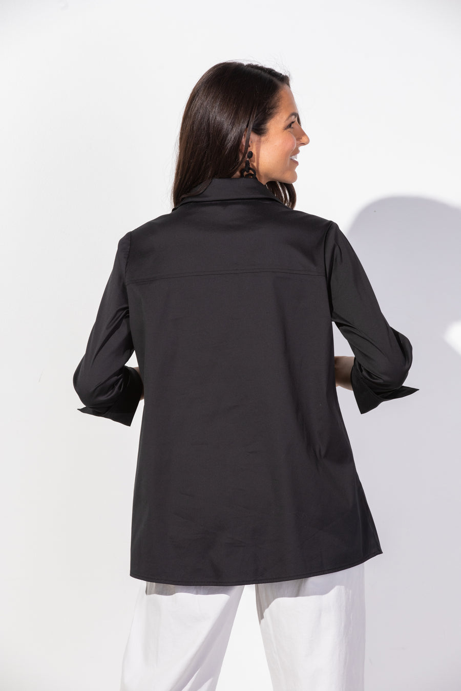Perfect Travel Sld Hidden Placket Shirt - Black