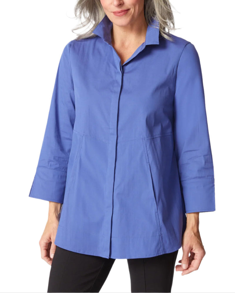 Habitat | Perfect Travel Solid Hidden Placket Shirt - Midnight
