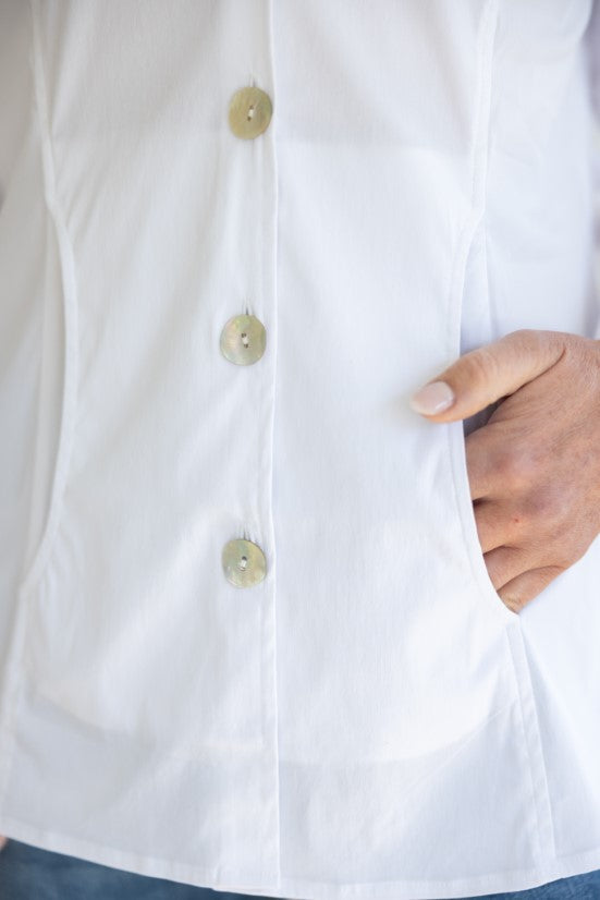 Habitat | Perfect Travel Solid Sculpted Collar Tunic - White