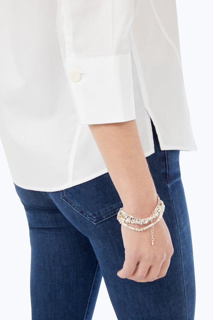 Foxcroft | Paityn No Iron Pinpoint 3/4 Sleeve Shirt