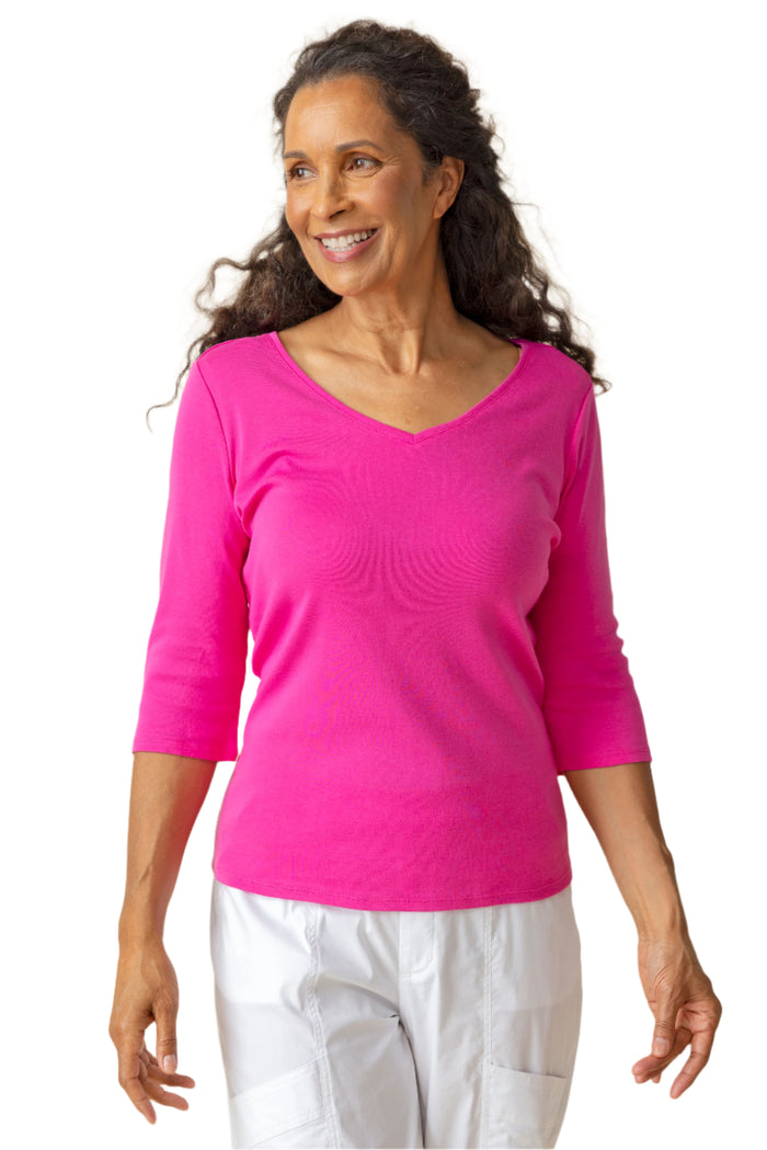 Habitat | Cozy Rib V-Neck Cotton Tee