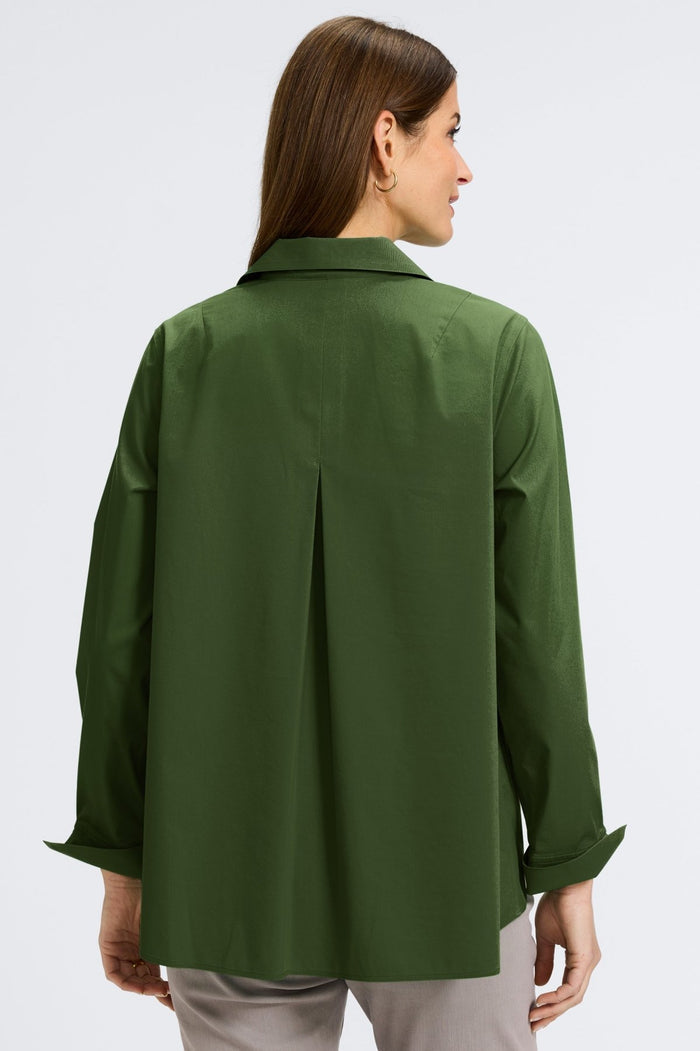 Foxcroft | Agnes No Iron Stretch Long Sleeve Popover Shirt