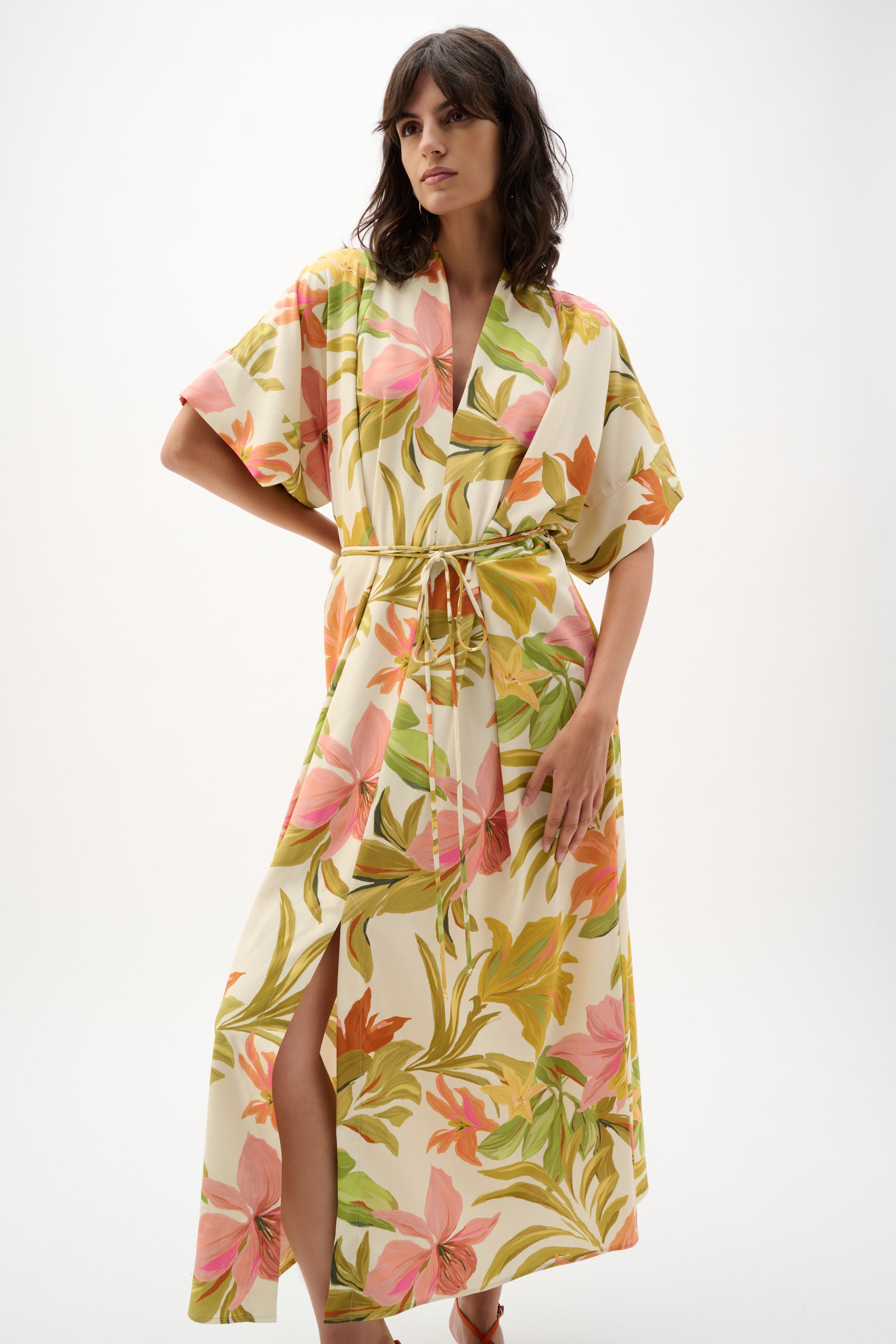 chinese dress ladies Tropical Print Dress – Cloister Collection