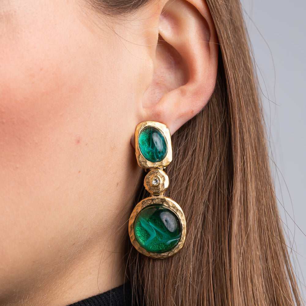 Kenneth Jay Lane | Flawed Emerald Drop Earrings
