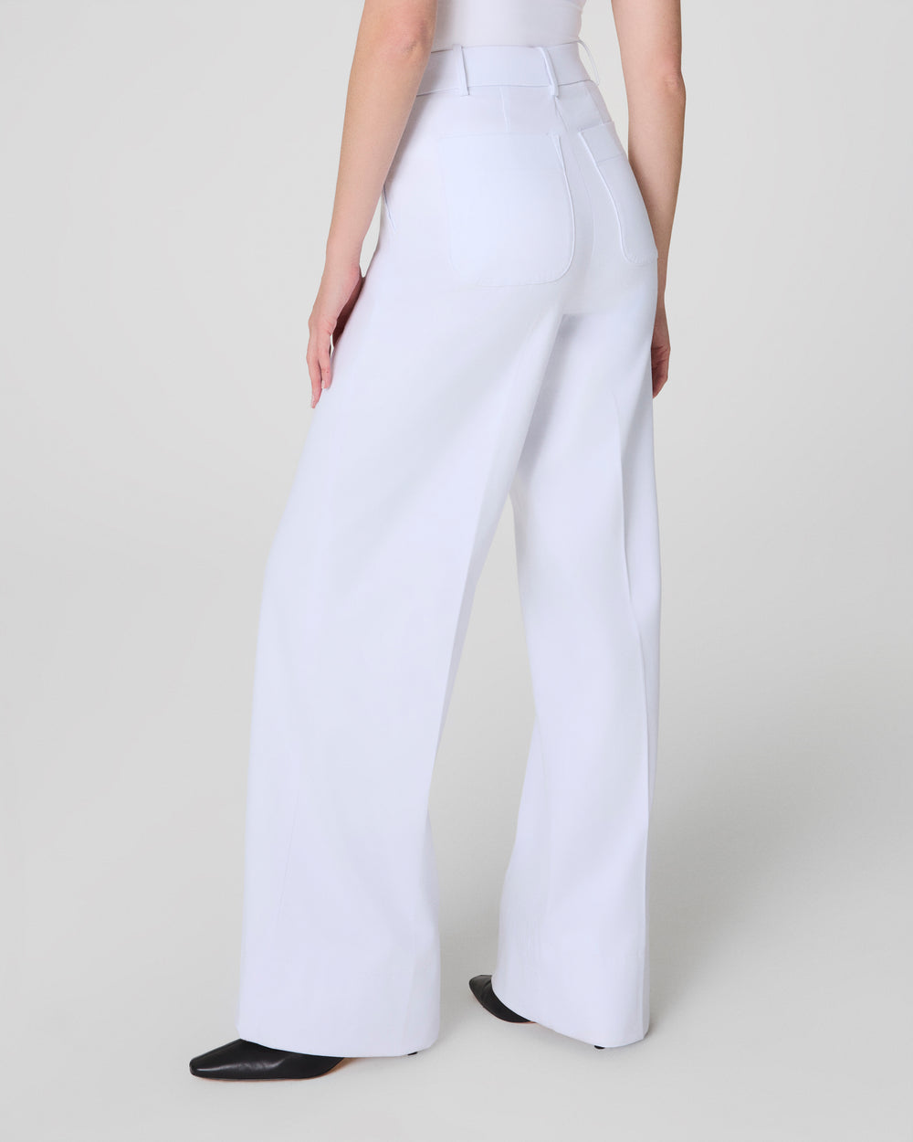 Stretch Twill Wide Leg Pant - White