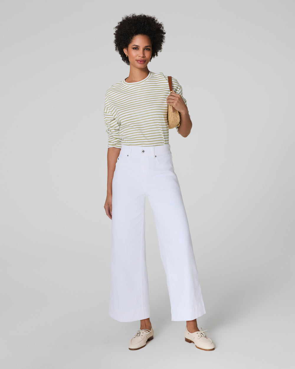 Spanx | Cropped Wide Leg Jeans - White