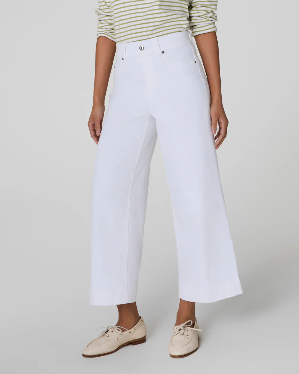 Spanx | Crop Wide Leg Jeans - White