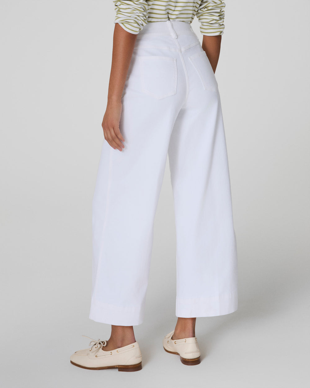Cropped Wide Leg Jeans - White
