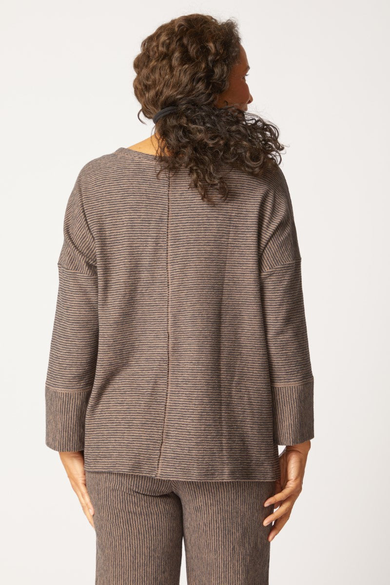 Habitat | Pasadena Stripe Canyon Pullover - Truffle