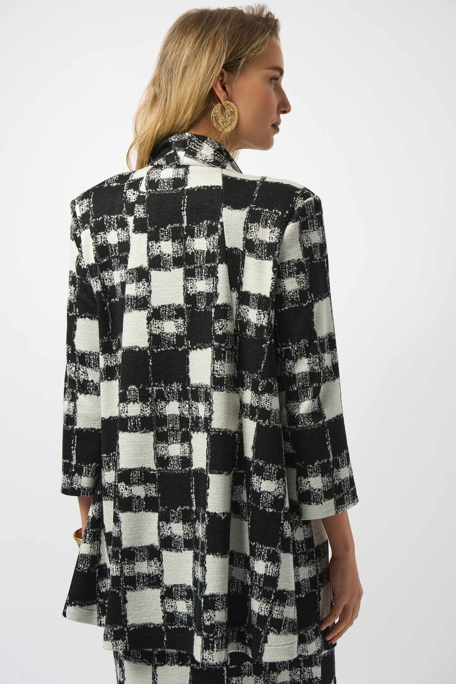 Joseph Ribkoff | Jacquard Plaid Print A-Line Jacket
