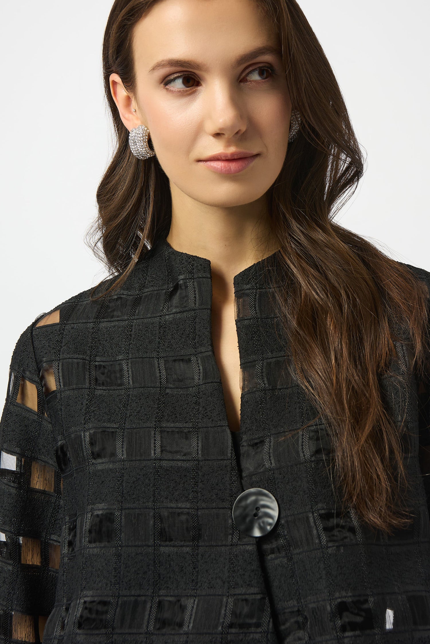 Joseph Ribkoff | Checkered Print Swing Jacket