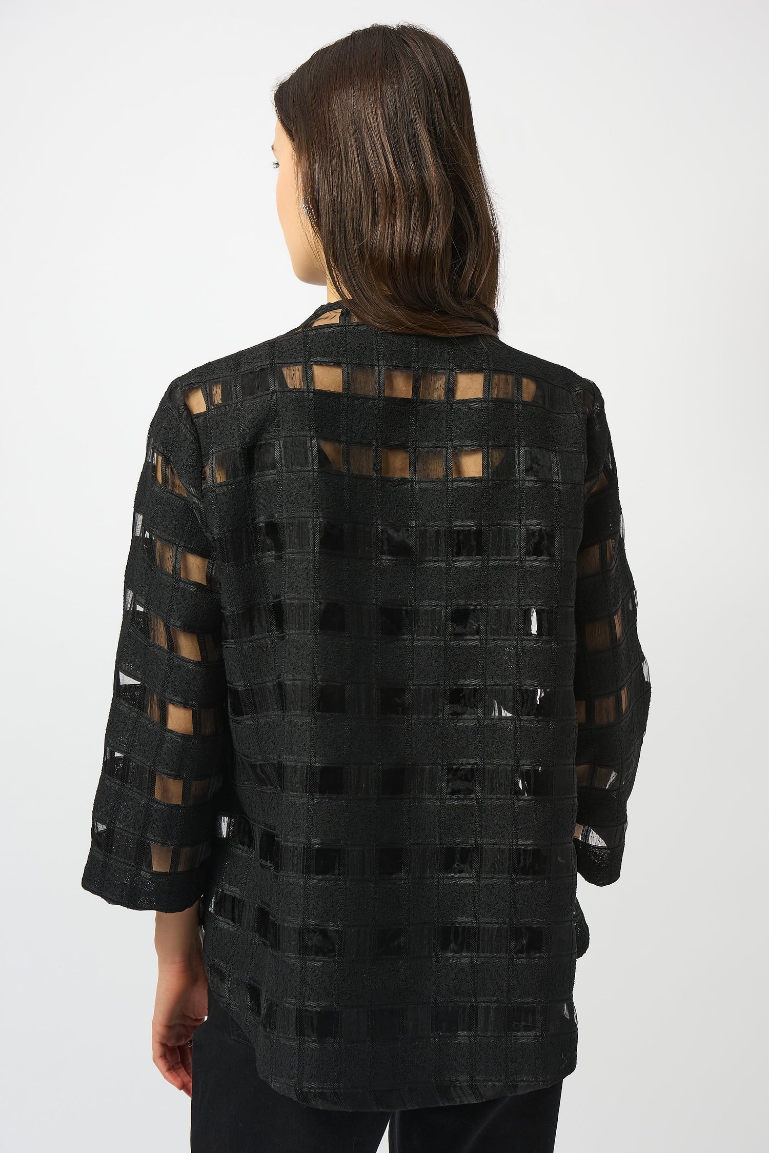 Joseph Ribkoff | Checkered Print Swing Jacket