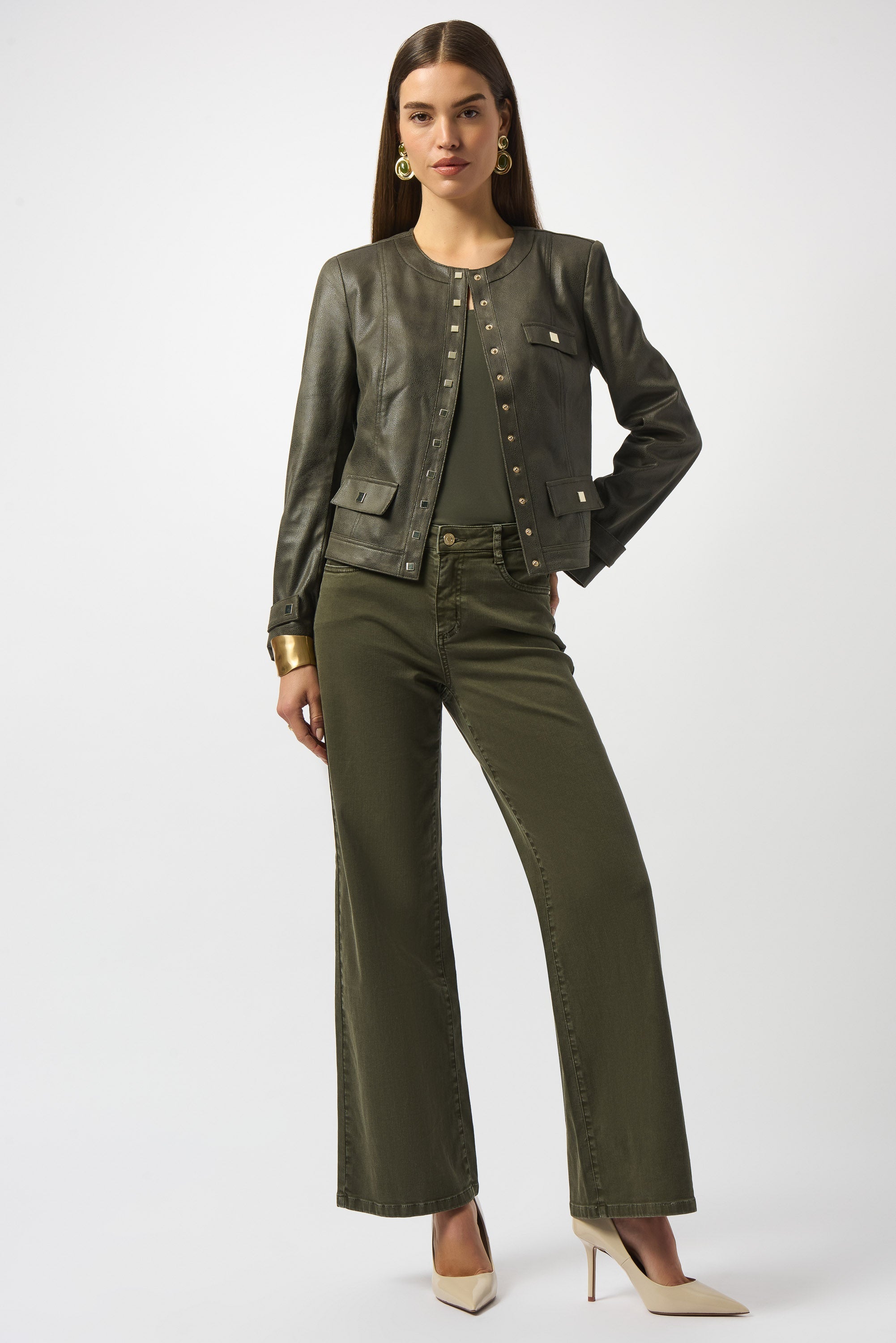 Joseph Ribkoff | Foiled Faux Suede Fitted Jacket