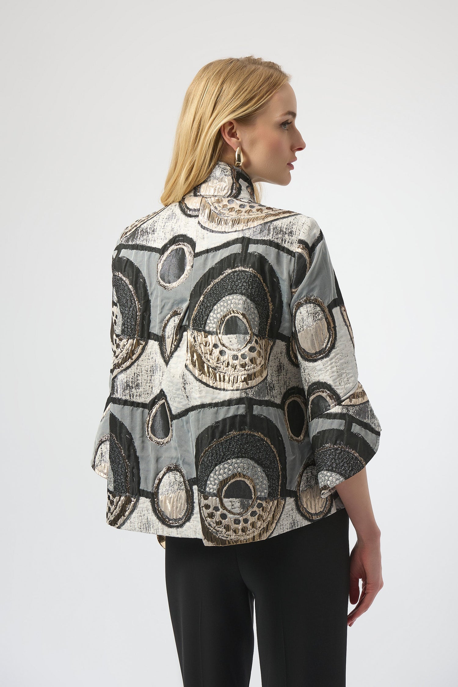 Joseph Ribkoff | Jacquard Trapeze Jacket - Black/Multi
