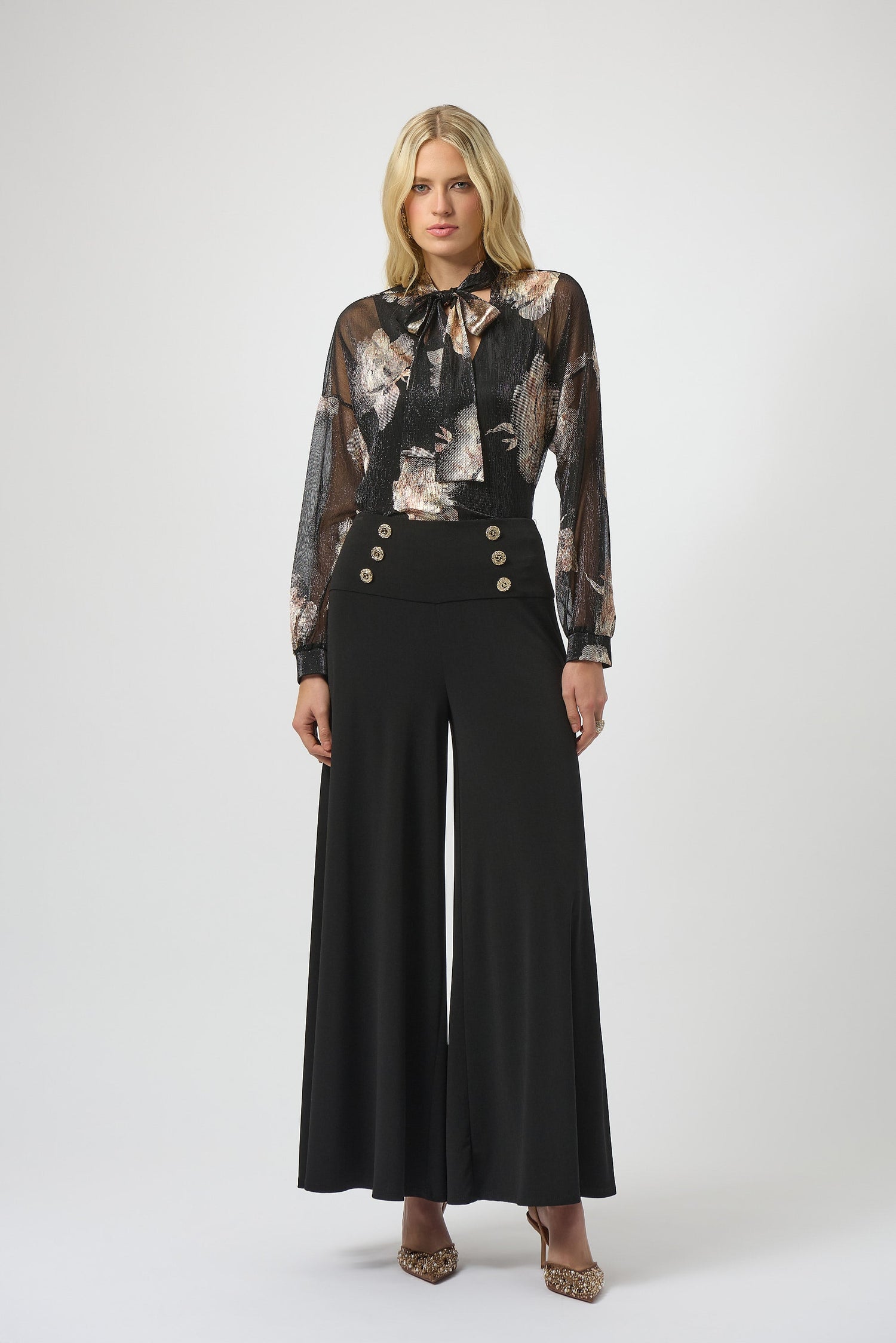 Joseph Ribkoff | Plisse Floral Top