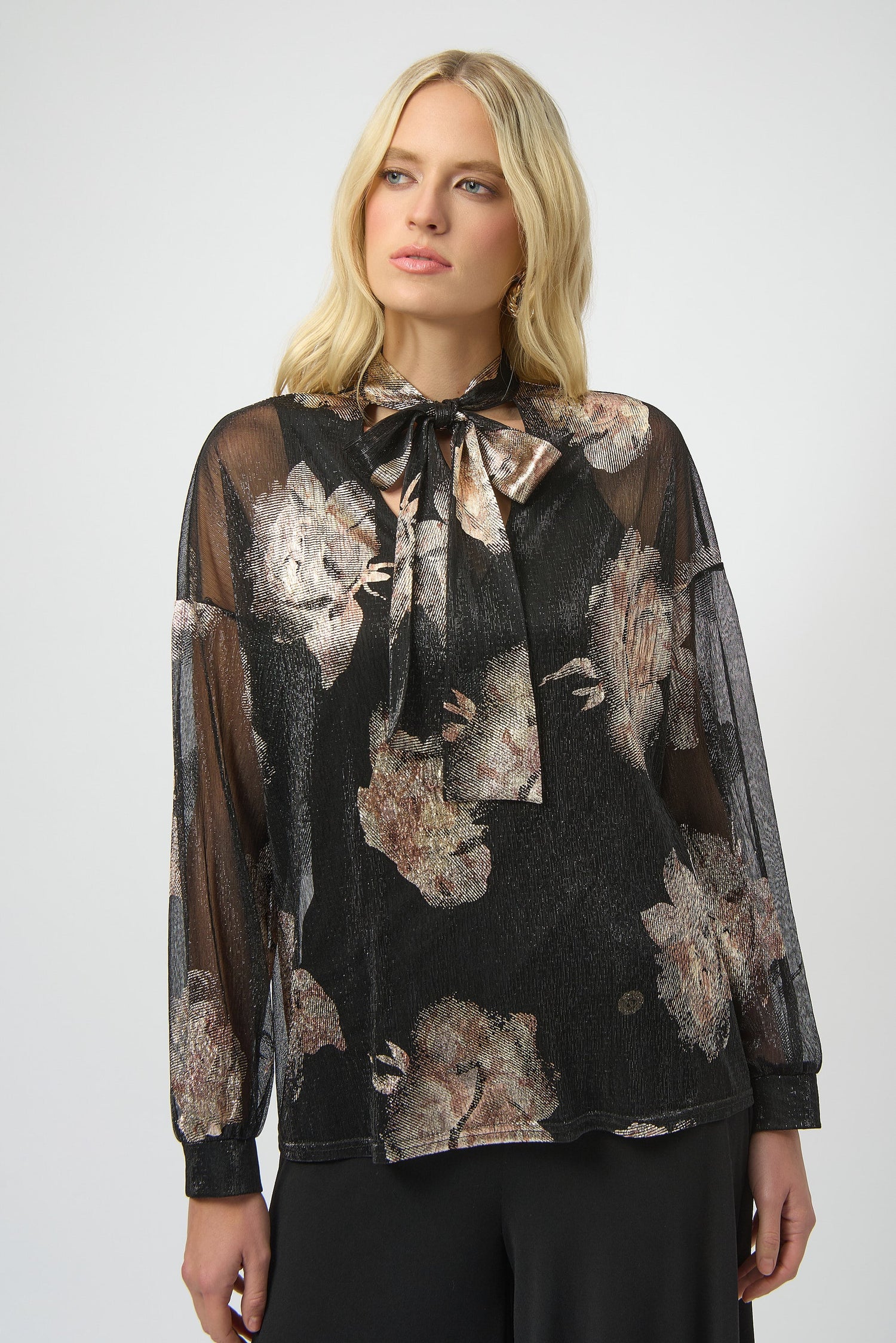 Joseph Ribkoff | Plisse Floral Top