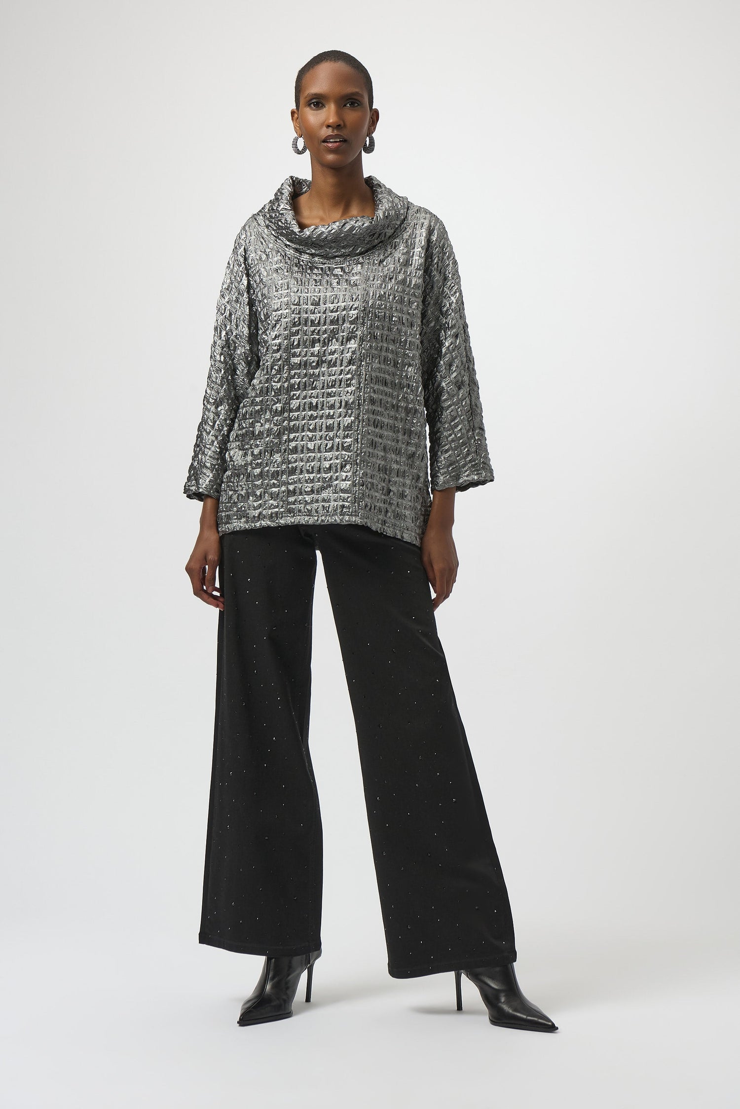 Joseph Ribkoff | Foiled Jacquard Boxy Top