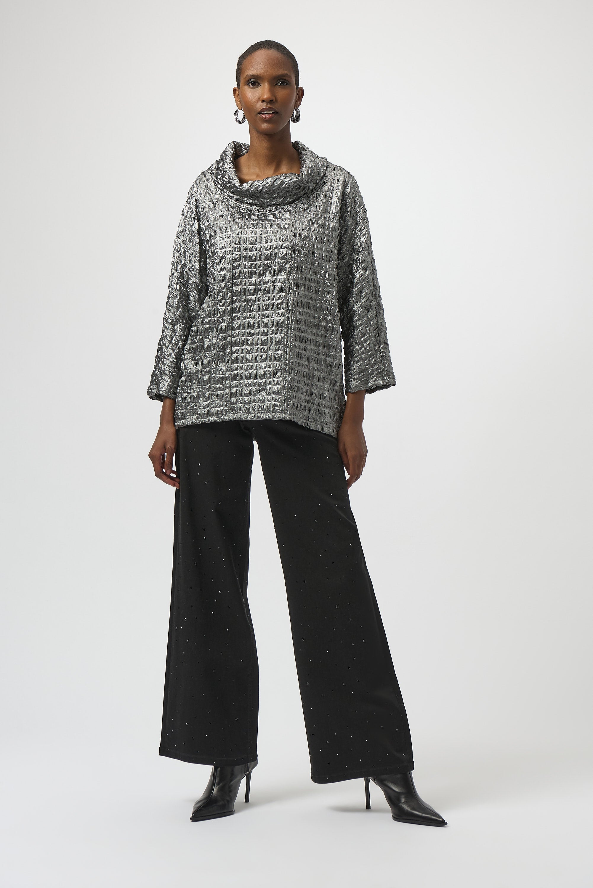 Foiled Jacquard Boxy Top