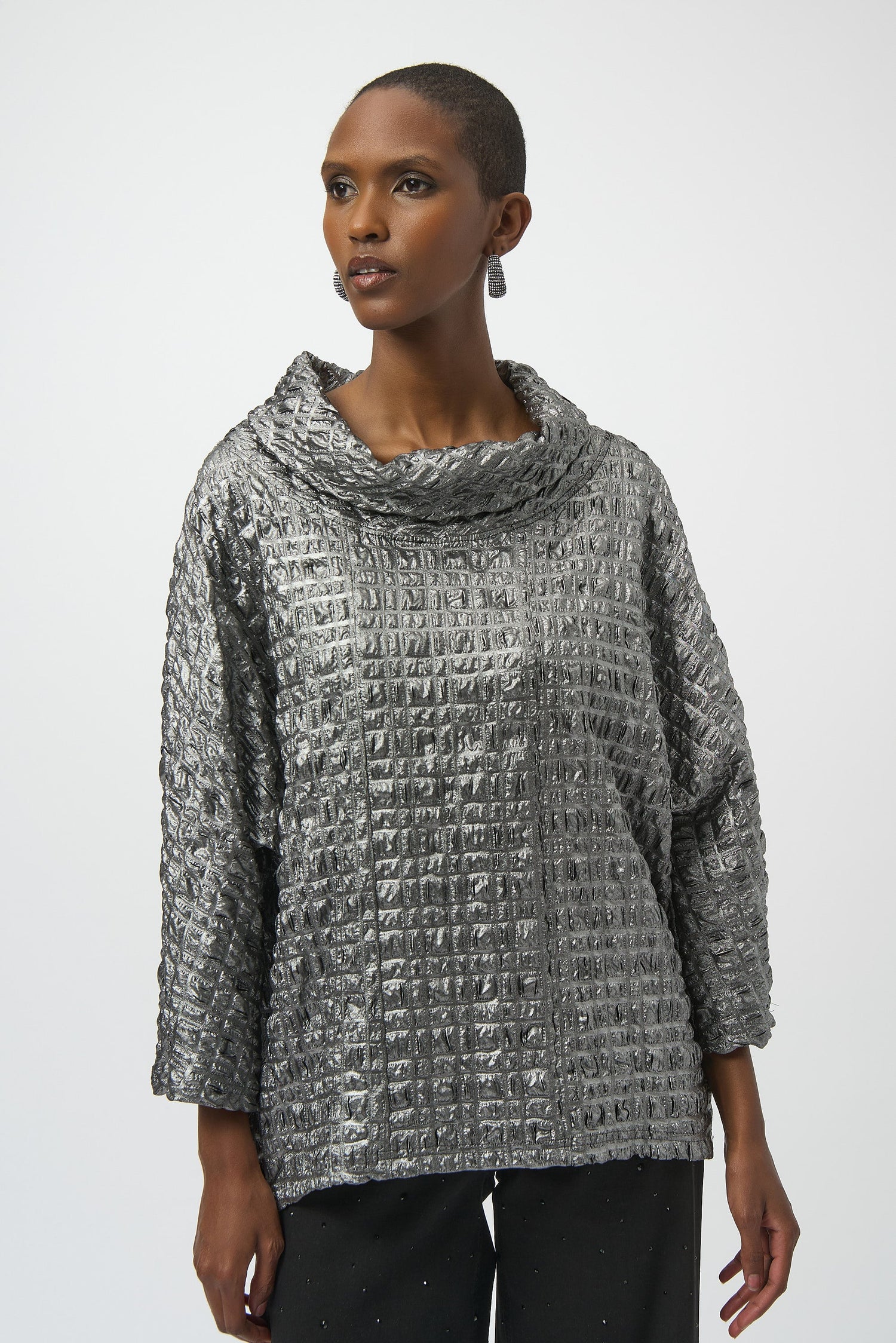 Joseph Ribkoff | Foiled Jacquard Boxy Top