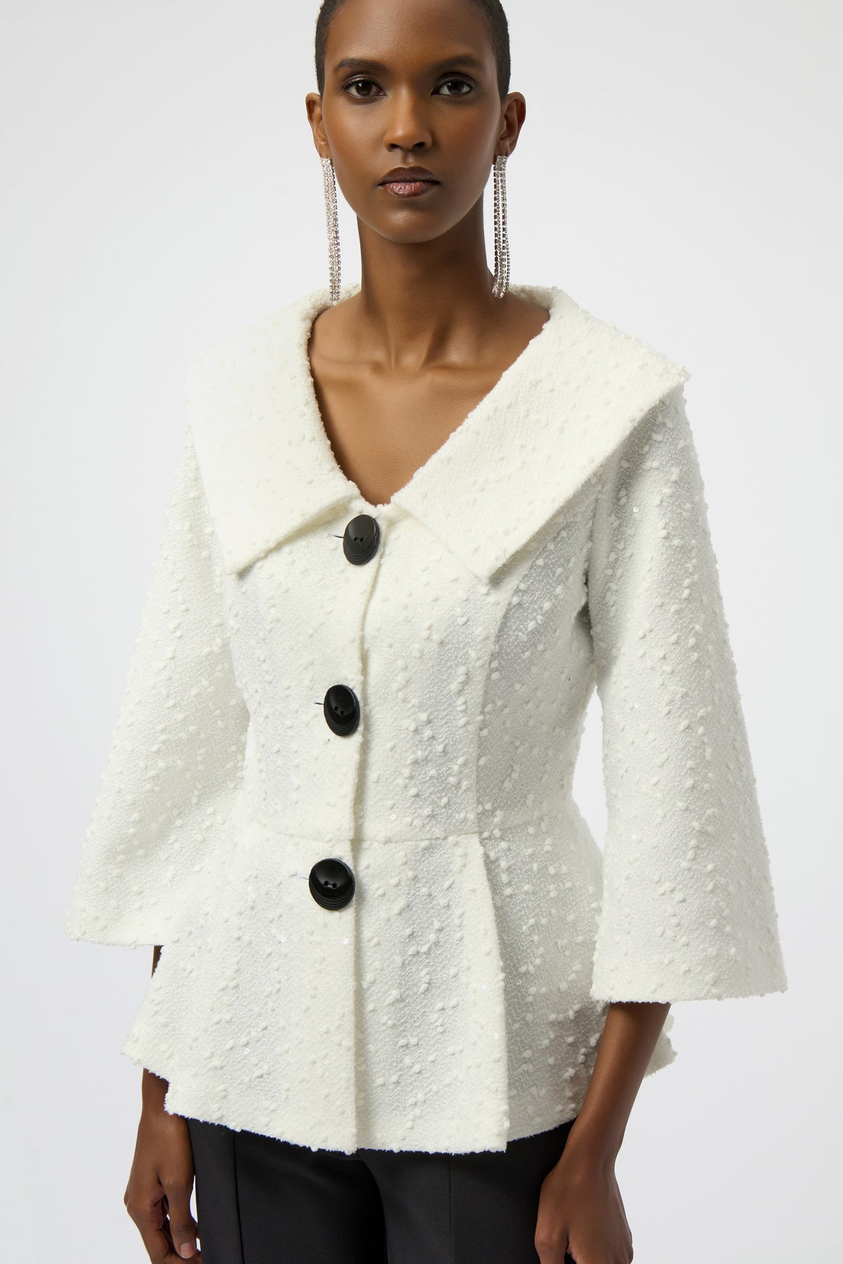 Joseph Ribkoff | Boucle Peplum Jacket - Winter White