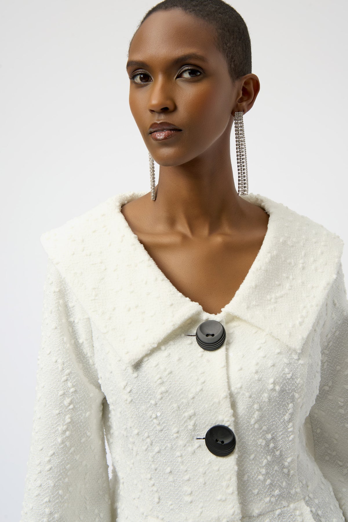 Joseph Ribkoff | Boucle Peplum Jacket - Winter White