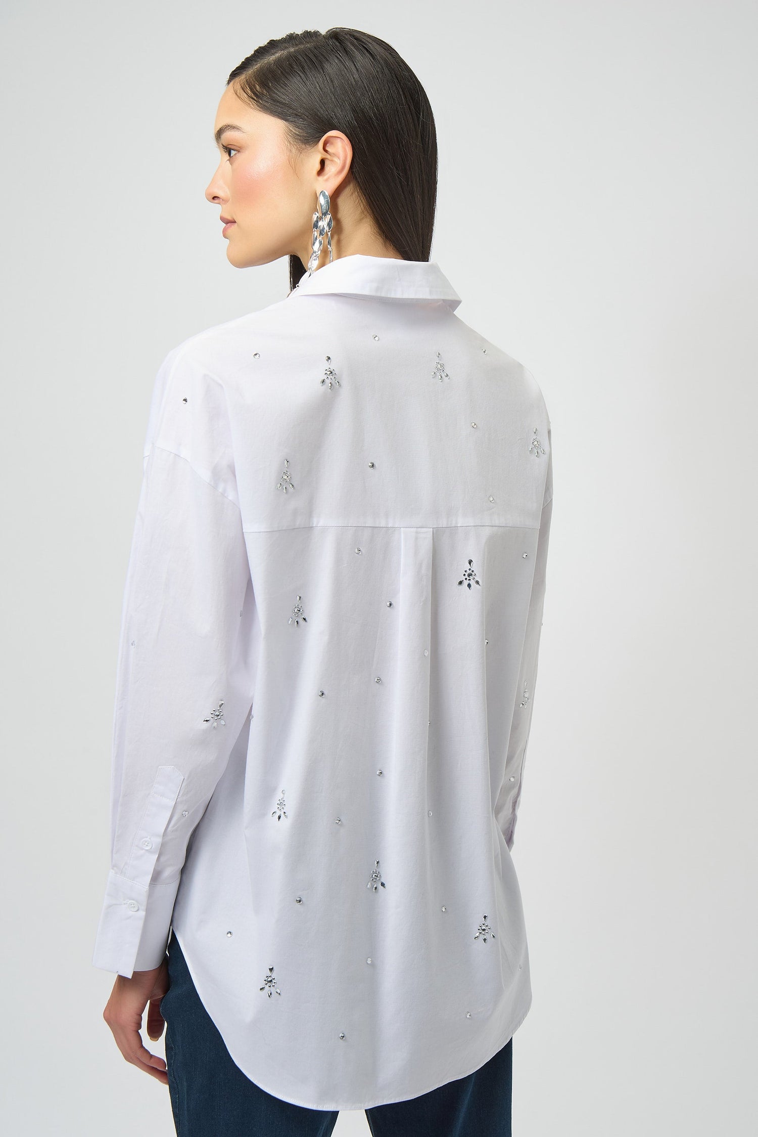 Joseph Ribkoff | Boxy Blouse with Rhinestones - White