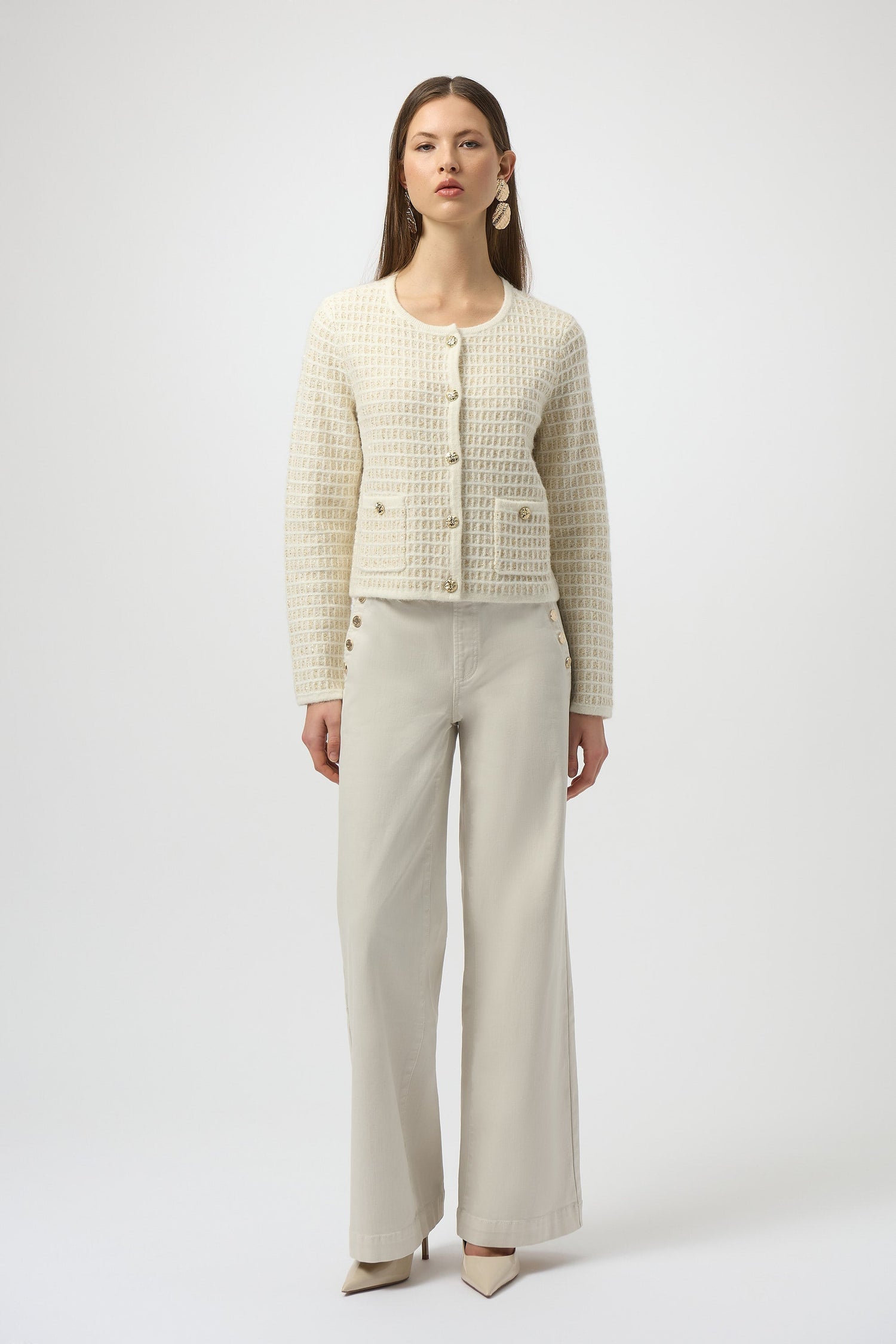 Joseph Ribkoff | Sequined Cardigan with Gold Buttons