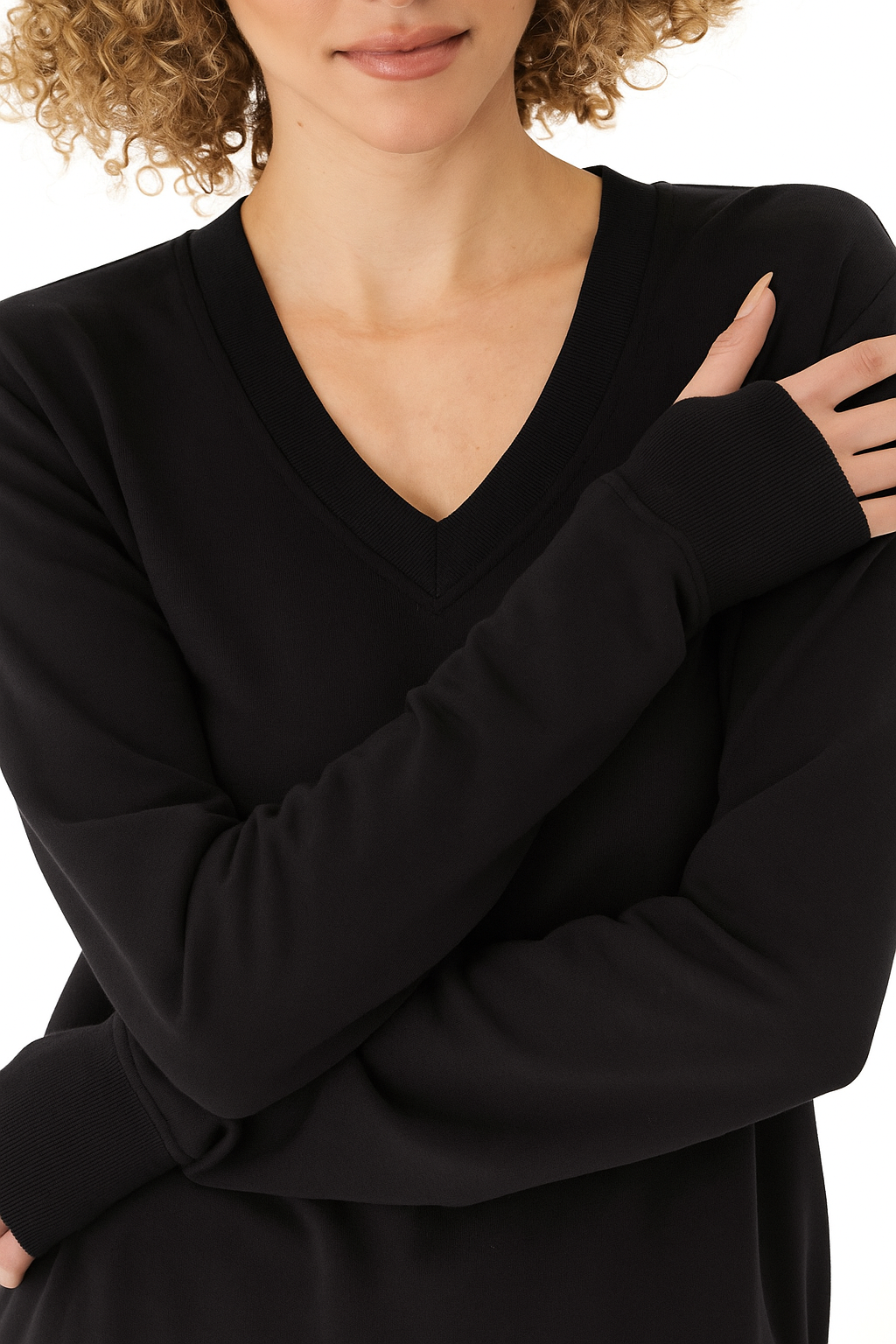 Threads 4 | Edwina Feather Fleece V-Neck Sweatshirt