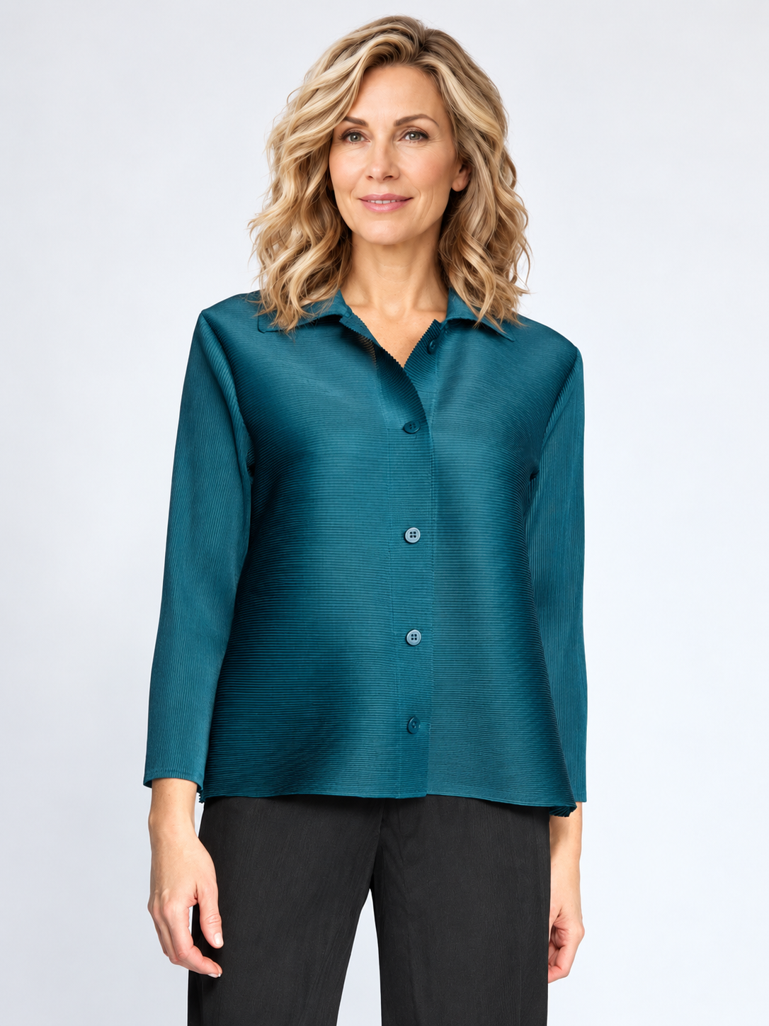 Parisian Pleats Solid Night Out Jacket - Spruce