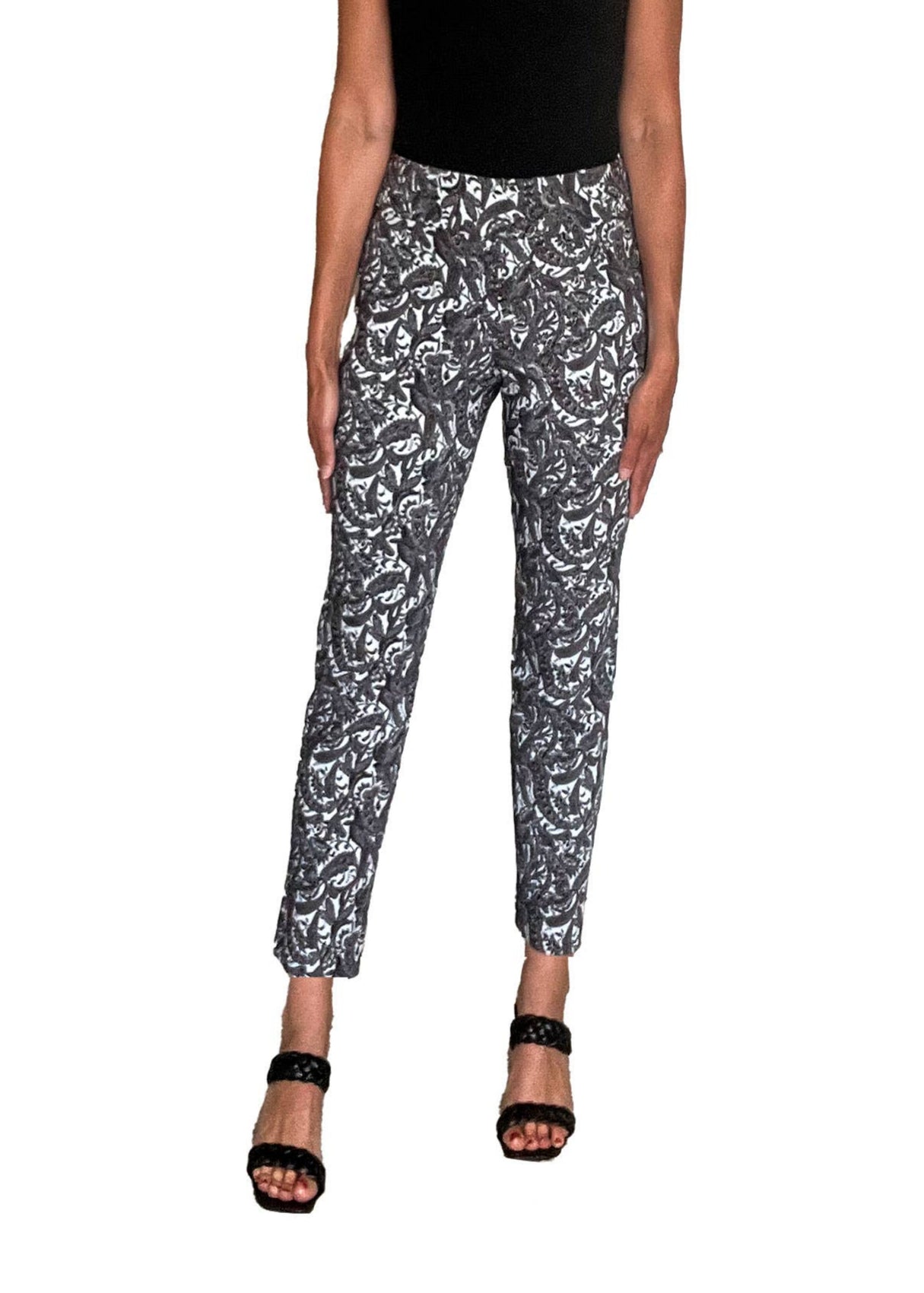 Krazy Larry P507 Pull on Pant - Silver Paisley