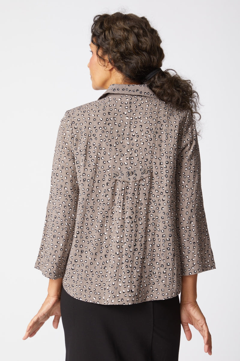 Habitat | Express Dot Mix Pleat Back Jacket - Truffle